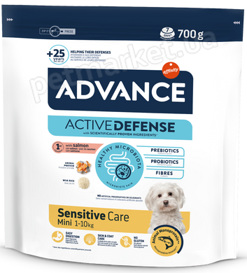 Advance ADULT Mini Sensitive - корм для собак міні порід з чутливим травленням (лосось/рис) - 7,5 кг Petmarket