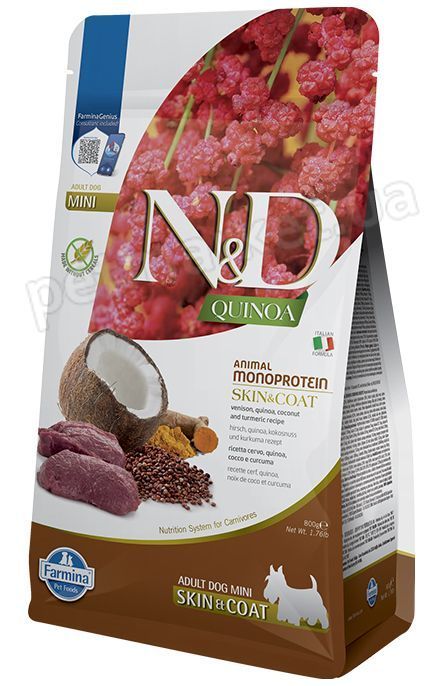 Farmina N&D Quinoa Dog Skin & Coat, Venison & Coconut Adult Mini