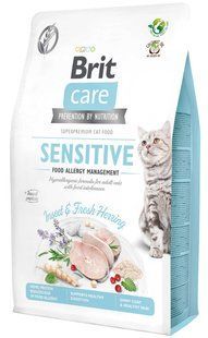 Brit Care Sensitive Насекомые/сельдь - гипоаллергенный корм для кошек - 2 кг Petmarket