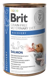 Brit GF VetDiet Recovery - беззерновий вологий корм для собак та котів в період одужання (лосось) Petmarket