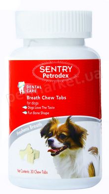 Petrodex Breath Chew Tabs - жувальні таблетки для свіжого дихання у собак - 30 шт. Petmarket