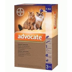 Bayer ADVOCATE - комплексний засіб від паразитів для кішок від 4 до 8 кг - 1 піпетка % Petmarket