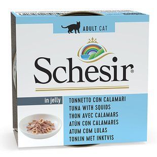 Schesir Cat Adult Tuna with Squid In Jelly - натуральні консерви для котів (тунець/кальмар в желе) Petmarket