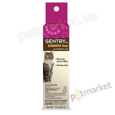 Sentry EAR MITE Cat - капли от ушного клеща для кошек - 29 мл Petmarket