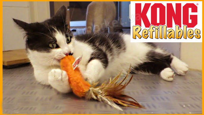 Kong Refillables Carrot Feather - игрушка со сменным блоком с кошачьей мятой для кошек Petmarket