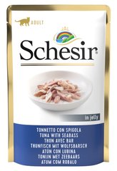 Schesir Tuna & Seabass - Тунец/Окунь в желе - влажный корм для кошек, 85 г Petmarket