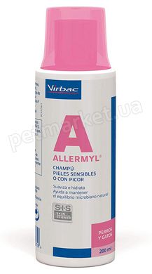 Virbac Allermyl - лечебный шампунь для собак и кошек с заболеваниями кожи - 200 мл % Petmarket