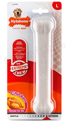 Nylabone Extreme Chew Bone - жевательная игрушка для собак (вкус курицы) Petmarket