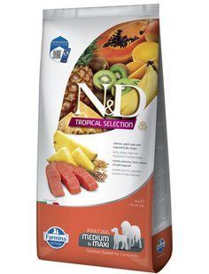 Farmina N&D Tropical Selection Adult Medium & Maxi Salmon - низькозерновий корм для собак середніх та великих порід (лосось/спельта/тропічні фрукти) Petmarket