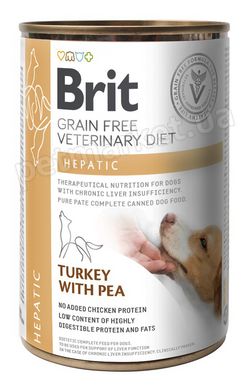 Brit GF VetDiet Hepatic - беззерновий вологий корм для підтримки роботи печінки собак (індичка/горошок) Petmarket