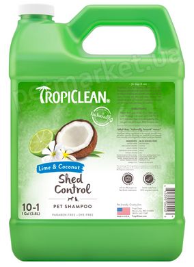 TropiClean Lime & Coconut - шампунь для ускорения линьки собак и кошек Petmarket