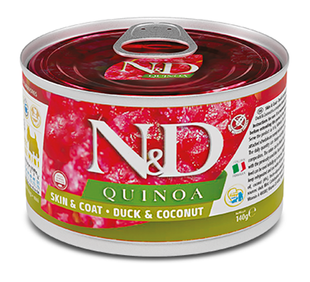 Farmina N&D Quinoa Skin & Coat Dog Adult Mini Duck & Coconut - консервы для здоровья кожи и шерсти собак мини пород (утка/кокос) Petmarket