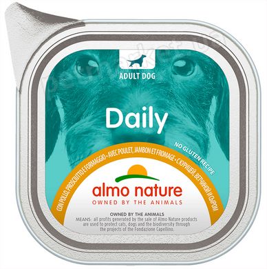 Almo Nature Daily Курка/шинка/сир вологий корм для собак - 100 г Petmarket