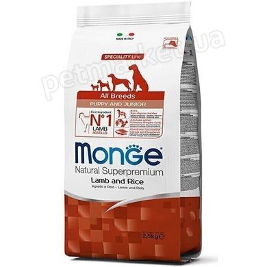 Monge ALL BREEDS Puppy & Junior Lamb, Rice & Potatoes - корм для цуценят і молодих собак (ягня/рис) - 800 г Petmarket