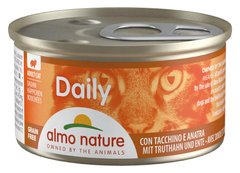 Almo Nature Daily Индейка/утка - влажный корм для кошек, кусочки - 85 г Petmarket