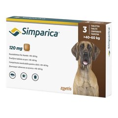 Zoetis Simparica - СИМПАРИКА - таблетка от блох и клещей для собак 40-60 кг - 1 таблетка Petmarket