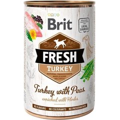 Brit Fresh TURKEY with PEAS - консервы для собак (индейка/горошек) - 400 г х6 шт Petmarket