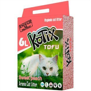 KOTIX TOFU Honey Peach - Котікс Тофу - нанповнювач для котячого лотка з ароматом персика - 6 л Petmarket