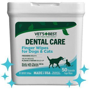 Vet's Best - Ветс Бест - салфетки для ухода за полостью рта собак и котов - 50 шт Petmarket
