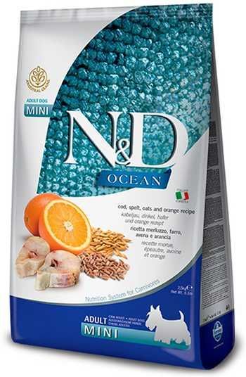 N&D Ocean Adult Mini Cod & Orange низкозерновой корм для собак