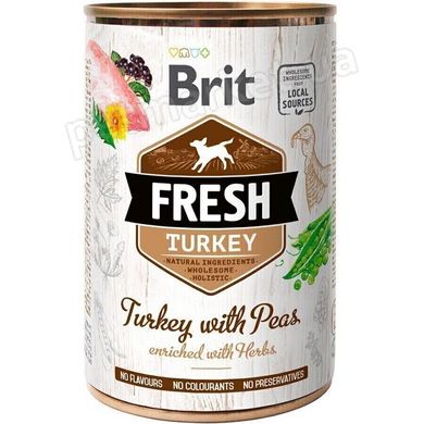 Brit Fresh TURKEY with PEAS - консерви для собак (індичка/горошок) - 400 г х6 шт Petmarket