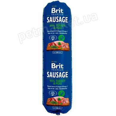 Brit Premium SAUSAGE Turkey & Peas - вологий корм для собак (індичка/горох) - 800 г Petmarket