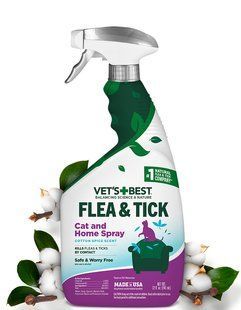 Vet`s Best Flea & Tick Cat and Home Spray - Ветс Бест - спрей для кошек и для дома от насекомых с ароматом хлопка и специй - 945 мл Petmarket