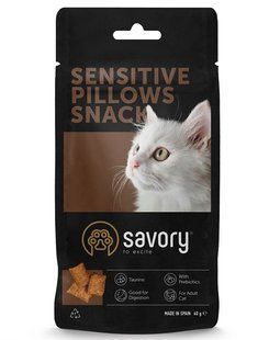 Savory Cats Snacks Pillows Sensitive - лакомство для кошек с чувствительным пищеварением (курица) - 60 г Petmarket