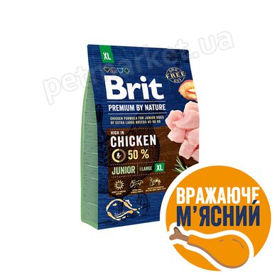 Brit Premium JUNIOR XL - корм для цуценят и молодих собак гігантських порід - 3 кг Petmarket