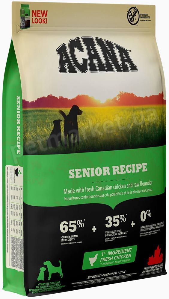 ACANA Senior Recipe ドライフード2kg×2袋 Acana (Акана) SENIOR Heritage Formula - корм для собак старше 7 лет