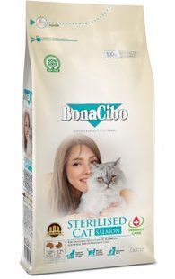 BonaCibo Adult Cat Sterilised Salmon - корм для стерилизованных и склонных к полноте кошек с лососем Petmarket