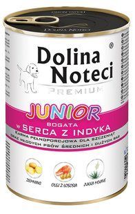 Dolina Noteci Premium Junior  - консерва для цуценят та юніорів середніх та великих порід з індичими серцями - 400 г Petmarket