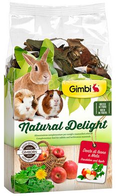 GimBi Natural Delight Кульбаба/яблуко - трав'яна суміш для гризунів - 100 г Petmarket