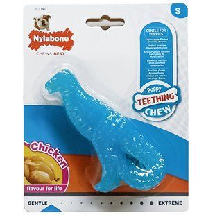 Nylabone Puppy Chew Dinosaur - жувальна іграшка для цуценят дрібних порід (смак курки) Petmarket