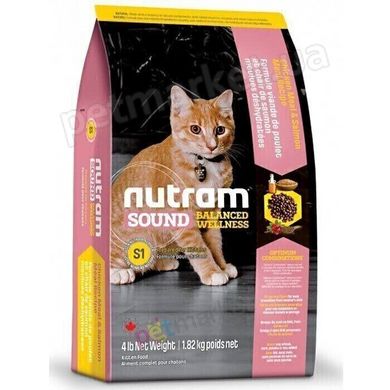 Nutram SOUND Kitten - холістик корм для кошенят (курка/лосось) - 20 кг % Petmarket