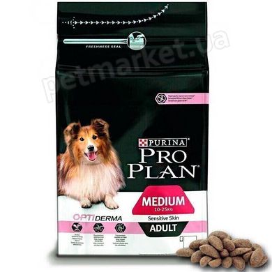 Purina Pro Plan MEDIUM Sensitive Skin - корм для собак середніх порід з чутливою шкірою (лосось) - 14 кг Petmarket