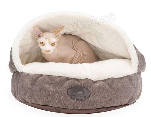Harley and Cho COVER Brown - лежак з капюшоном для собак і котів - L 85 см % Petmarket