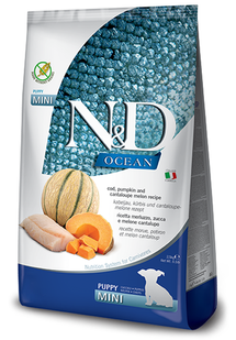 Farmina N&D Ocean Grain Free Puppy Mini Cod, Pumpkin & Cantaloupe Melon - беззерновий корм для цуценят дрібних порід (тріска/гарбуз/диня) Petmarket