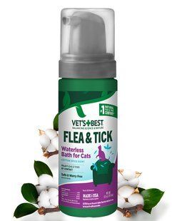 Vet`s Best Flea & Tick Waterless Bath for CATS - Ветс Бест - моющая пена для кошек от насекомых с ароматом хлопка и специй - 147 мл Petmarket
