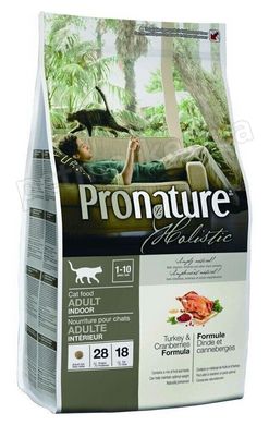 Pronature Holistic INDOOR Turkey & Cranberries - холистик корм для домашних кошек (индейка/клюква) - 5,44 кг Petmarket
