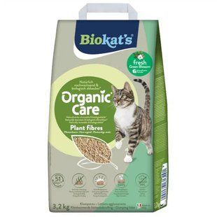 Biokats Organic Care Fresh - рослинний наповнювач для котячого туалету, з ароматизатором - 3.2 кг Petmarket