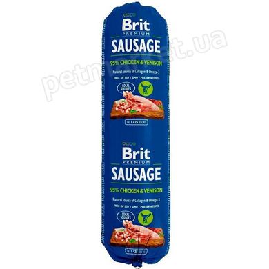 Brit Premium SAUSAGE Chicken & Venison - влажный корм для собак (курица/оленина) - 800 г Petmarket