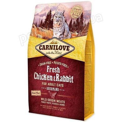 Carnilove FRESH CHICKEN & RABBIT Adult Cats Gourmand - беззерновий корм для кішок (курка/кролик) - 6 кг Petmarket