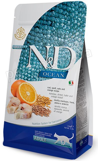 N&D Ocean Cat Cod & Orange низкозерновой корм для кошек (треска