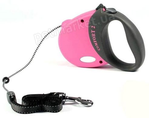 Flexi COMFORT Basic 2 - поводок-рулетка тросовый для собак до 20 кг - Розовый % РАСПРОДАЖА Petmarket