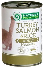 Nature's Protection Neutered Turkey, Salmon & Rice влажный корм для стерилизованных котов и кошек - 400 г Petmarket
