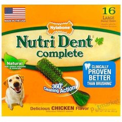 Nylabone NUTRI DENT CHICKEN Large - жувальні ласощі для чищення зубів для собак середніх і великих порід - 1 шт. Petmarket