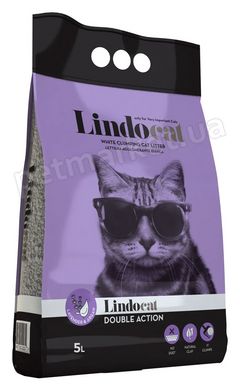 Lindocat Double Action Лаванда/Масло аргани - комкуючий наповнювач для котів - 5 л Petmarket