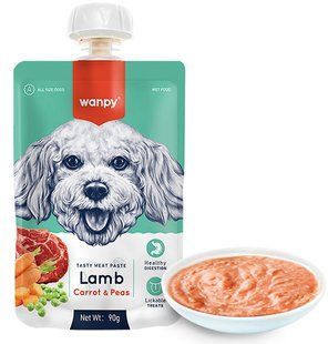 Wanpy Lamb, Carrot & Pea - Крем-пюре з ягням та морквою для собак Petmarket
