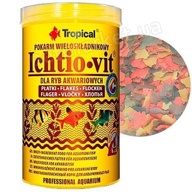 Tropical ICHTIO-VIT - основной корм для всеядных аквариумных рыб - 1 кг Petmarket